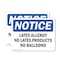 Signmission Latex Allergy No Latex Products No Balloons, 10 in W x Rectangle, Plastic OS-2PACK-NS-P-710-L-13964 - alternate 1